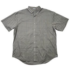 Van Heusen Short Sleeve Button Down Plaid Mini Grid Shirt
